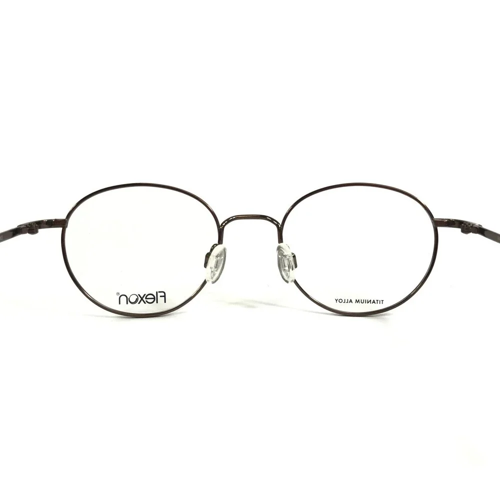 Flexon Eyeglasses Frames EDISON 600 210 Dark Copper Brown Round 47-19-140